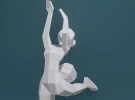 Papercraft Girl Gymnast (1), SVG, PDF, Low Poly Papercraft Woman, Paper Girl, Dancer, Doll, Papercraft Model, Digital 3d, Cricut Machine