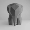 Baby Elephant Papercraft Template: 3D Low Poly Model (PDF, SVG, DXF)