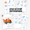 Fox 3D papercraft, Make 2 smiling foxes yourself from these printable patterns and instructions. Forest themed bedroom. (beginner-friendly)