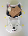 Gift box HUSKY Low Poly Dog Papercraft PDF template