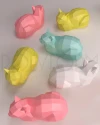 Cat Low Poly Papercraft PDF template