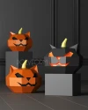 Pumpkins set Papercraft Halloween Low Poly Papercraft PDF template