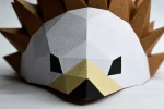 Papercraft Hedgehog Sculpture: 3D Low Poly DIY (PDF Pattern)