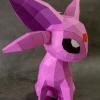 Pokemon Espeon Eevee Evolution 3D Papercraft PDF Templates For Cricut Projects, DIY Pokemon Low Poly, 3D Sculpted