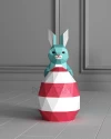 Easter Bunny Low Poly Rabbit Papercraft Easter PDF template decoration