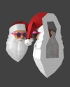 Santa Claus Low Poly Papercraft PDF template Sculpture