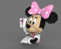 Minnie Mouse half-body wall hanging Papercraft , PDF Template, DIY 3d Model, FanArt, Paper Sculpture, Low Poly, Pepakura, Craft, Manualidad, Arte de Papel