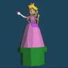 Princess Peach on tube Papercraft , PDF Template, DIY 3d Model, FanArt, Paper Sculpture, Low Poly, Pepakura, Craft, Manualidad, Arte de Papel