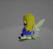 Blueberry Fairy Papercraft Template | DIY 3D Low Poly Fairy Sitting on Log | Enchanted Forest Decor & Unique Gift