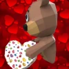 Valentine's Day Bear Wall Papercraft , PDF Template, DIY 3d Model, FanArt, Paper Sculpture, Low Poly, Pepakura, Craft, Manualidad, Arte de Papel