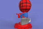 Spider-Man Chibi Papercraft , PDF Template, DIY 3d Model, FanArt, Paper Sculpture, Low Poly, Pepakura, Craft, Manualidad, Arte de Papel