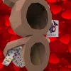Valentine's Day Bear Wall Papercraft , PDF Template, DIY 3d Model, FanArt, Paper Sculpture, Low Poly, Pepakura, Craft, Manualidad, Arte de Papel