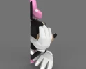 Minnie Mouse half-body wall hanging Papercraft , PDF Template, DIY 3d Model, FanArt, Paper Sculpture, Low Poly, Pepakura, Craft, Manualidad, Arte de Papel