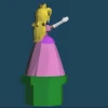 Princess Peach on tube Papercraft , PDF Template, DIY 3d Model, FanArt, Paper Sculpture, Low Poly, Pepakura, Craft, Manualidad, Arte de Papel