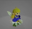 Blueberry Fairy Papercraft Template | DIY 3D Low Poly Fairy Sitting on Log | Enchanted Forest Decor & Unique Gift