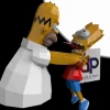Simpsons Homer strangles Bart Papercraft , PDF Template, DIY 3d Model, FanArt, Paper Sculpture, Low Poly, Pepakura, Craft, Manualidad, Arte de Papel