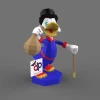 Scrooge McDuck Papercraft , PDF Template, DIY 3d Model, FanArt, Paper Sculpture, Low Poly, Pepakura, Craft, Manualidad, Arte de Papel