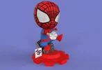 Spider-Man Chibi Papercraft , PDF Template, DIY 3d Model, FanArt, Paper Sculpture, Low Poly, Pepakura, Craft, Manualidad, Arte de Papel