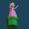 Princess Peach on tube Papercraft , PDF Template, DIY 3d Model, FanArt, Paper Sculpture, Low Poly, Pepakura, Craft, Manualidad, Arte de Papel