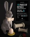 Easter Bunny Low Poly Papercraft, Paper Sculpture, Low Poly PDF Template, DIY Decor & Gift