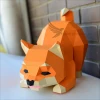 Shiba Dog Low Poly Papercraft, Paper Sculpture, Low Poly PDF Template, DIY Decor & Gift