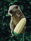 Gopher Low Poly Wall Papercraft, Paper Sculpture, Low Poly PDF Template, DIY Decor & Gift