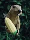 Gopher Low Poly Wall Papercraft, Paper Sculpture, Low Poly PDF Template, DIY Decor & Gift