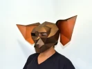 Gremlin Mask, Low Poly Paper Craft Template, Printable Gremlin Face Mask, Instant Pdf Download, 3D Low Poly Gremlin Mask, Origami Mask