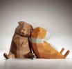 Sleeping guinea pigs Low poly, papercraft, DIY 3D paper sculpture