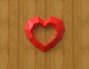 Heart Frame Papercraft, Lowpoly, Low poly Papercraft