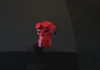 Hellboy Mask Papercraft, Lowpoly, Low poly Papercraft