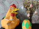 Ryaba Hen Papercraft Template - Low Poly, Pepakura PDF, DIY Handmade, Home Decoration, Creative Gifts