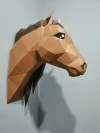 Horse Trophy Papercraft Template - Low Poly, Pepakura PDF, DIY Handmade, Home Decoration, Creative Gifts