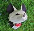 Fennec Fox head, PDF Template, Low Poly Animal, Paper Sculpture, DIY, Pepakura Pattern, Handmade, Decoration