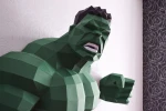 Hulk Papercraft Hero, Paper Sculpture, Low Poly PDF Template, DIY Decor & Gift