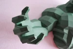 Hulk Papercraft Hero, Paper Sculpture, Low Poly PDF Template, DIY Decor & Gift