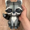 Sitting Raccoon/ Boho/ DiY Craft/ Template PDF/ Low Poly/ Papercraft Raccoon/ 3D Mapache/ Origami/ Home decor