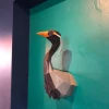 Papercraft Grue Demoiselle, 3D paper craft model, printable low poly sculpture, Heron, stork, bird, diy how to make, origami, pepakura kit
