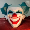 Clown , Papercraft , DIY , Low poly, Mask, PDF Papercraft, Party Mask ,Pattern mask , Joker , Halloween Mask , Evil Clown