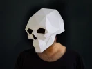 DIY Skull Mask, Low Poly Paper Craft Template, Printable Skull Mask, Instant Pdf Download, 3D Low Poly Mask, Origami, Skull Mask Full Head