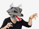 Werewolf Mask Template, Low Poly Paper Craft Project, Wolf Mask, DIY Printable Mask, Pdf Download, 3D Low Poly Mask, DIY Origami Mask