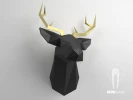 Papercraft Deer Head, Paper Trophy, Paper Animal Head, Paper Craft DIY Deer Trophy, Deer In Suite, DIY template, Eburgami, Make Your Own