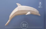 Low Poly XXL Dolphin Model, Dolphin Papercraft, Create Your Own 3D, Paper Craft Dolphin, Origami Dolphin, Blue Whale, Wall hanging, Eburgami