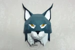 Lynx Head PDF Template, Low Poly, Paper Sculpture, DIY, Pepakura Pattern, Handmade, Papercraft, Lowpoly, Lowpoly Papercraft