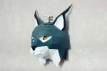 Lynx Head PDF Template, Low Poly, Paper Sculpture, DIY, Pepakura Pattern, Handmade, Papercraft, Lowpoly, Lowpoly Papercraft