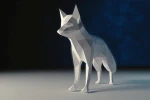 Arctic Fox - Papercraft Pattern - DIY Origami model - Downloadable PDF template