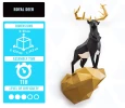 Royal Deer Papercraft, PAPERCRAFT KIT, Deer paper model, Deer DIY papercraft, Low Poly 3D Royal Deer Paper Craft Deer, origami sculpture