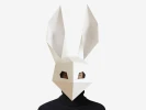 Rabbit Mask, Bunny Mask, DIY Printable DJ Mask, Instant Pdf Download, 3D Low Poly Masks, Origami Mask, Halloween Mask