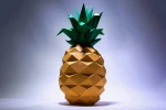 Pineapple Paper Craft, Digital Template, Origami, PDF Download DIY, Low Poly, Trophy, Sculpture, Model, Fruit