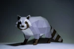 Racoon Paper Craft, Digital Template, Origami, PDF Download DIY, Low Poly, Trophy, Sculpture, 3D Model